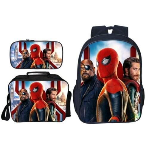 3PCS Super Hero SpiderMan Children School Bags Orthopedic Backpack Kids School Boys Girls Mochila Infantil Catoon Bags
