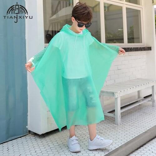3 Pcs Children Poncho Rain Waterproof Raincoat Waterproof Transparent Kids Disposable Rain Cover Kids Rainwear Camping regenja