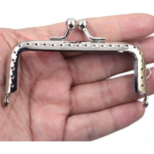 30PCS 8.5cm Square Silver Tone Metal Purse Frames Kiss Clasps Clutch Buckle Lock Handbag Handle Luggage Bag Hardware Accessories
