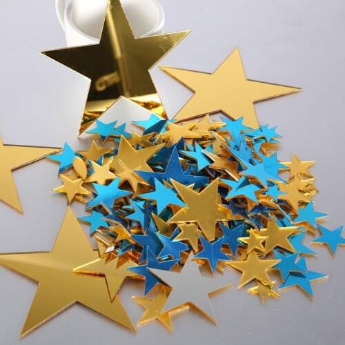 50 qty Small Laser Cut Acrylic Stars,Mirror Gold Acrylic Stars- DIY Craft Supplies Flag Making