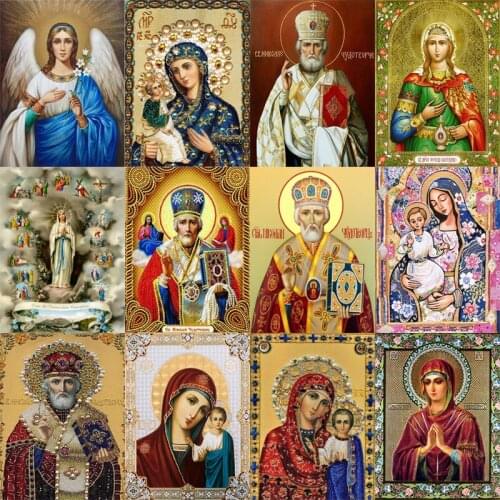 5D DIY Diamond Painting Religious Full Round/Square Cross Stitch Diamond Embroidery New Arrivals Mosaic Figure Home Decor