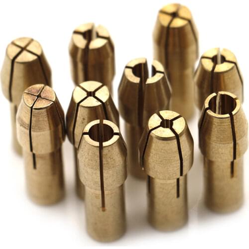 10Pcs Mini Drill Chucks Adapter 0.5mm-3.2mm Dremel Mini Drill Chucks Chuck Adapter Micro Collet Brass For Power Rotary Tool