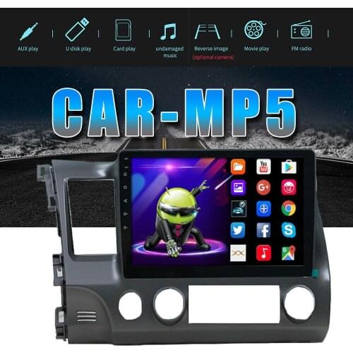 1pc Car Auto 10.1" Android 9.1 GPS Navigation Wifi Radio Player MP3 Watching Video Reversing Trajectory For Honda Civic 06-11
