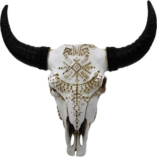 Animal Head Wall Buffalo Wall Decor Wall Statue Home Decor Skeleton Skull 32Cm
