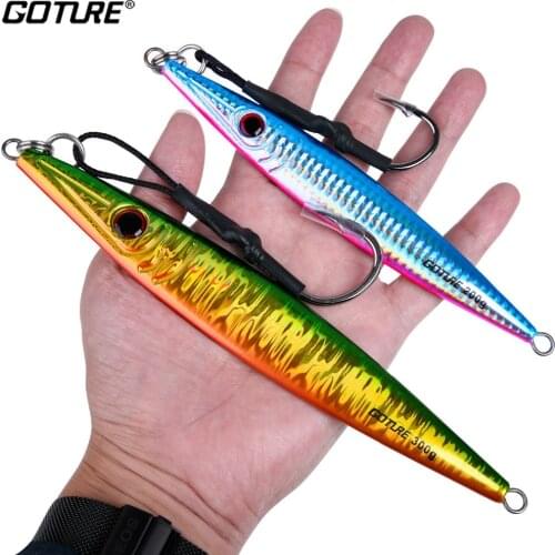 Goture 200g 300g Jig Metal Spoon Lure Fishing Baits Vertical Jigging Lure Wobblers Sea Fishing Lure Artificial Bait