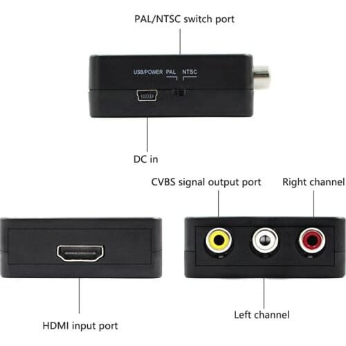 HDMI To RCA Mini Composite 1080P Audio Video AV CVBS Adapter Converter For TV