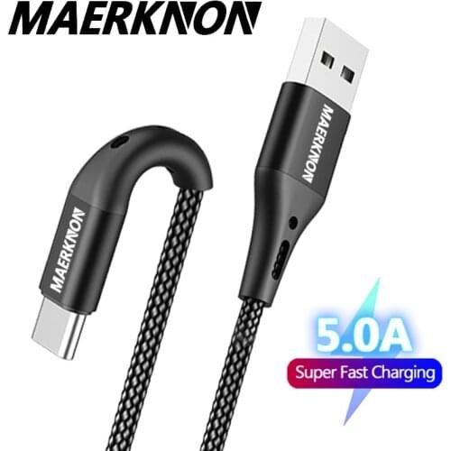 5A 3m USB Type C Cable Fast Charging Mobile Phone Android Charger Type-C Data Cord For Huawei P40 Sansung S10 Xiaomi Smartphones