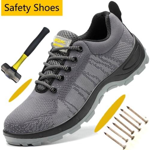 Anti-Smashing Steel-Toe Athletic Steel Toe work sneaker Anti-Puncture Work Shoes for Men All In One Safety Shoes Hiking Shoes