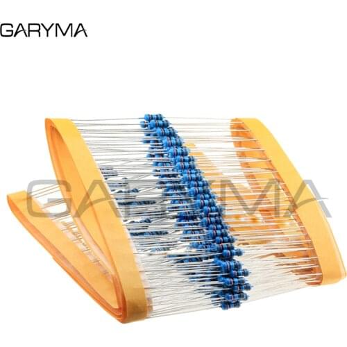 100pcs 1/4W 0.25W Metal Film Resistor 5 Color Ring 1% 1R-10M 100R 220R 1K 1.5K 2.2K 4.7K 10K 22K 47K 100K 100 220 1K5 2K2 4K7
