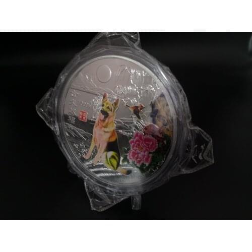 Clearance sale 2018 year of Dog Coin Silver plated Colorful Silver Coins 1kg 1000g with COA and box for collection gift