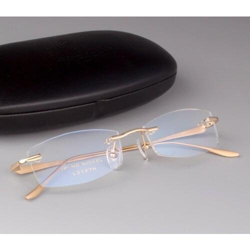 New Fashion Pure Titanium Male Eyeglasses men Frames Rimless Eye Glasses Myopia Spectacle Optical Prescription Eyewear