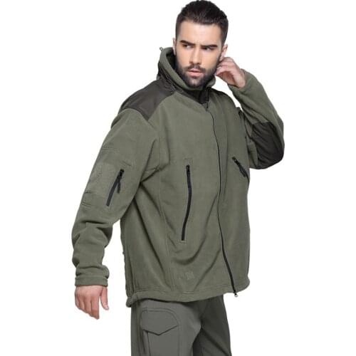 Mens Spring Autumn Riding Warm Thick Fleece Coat Stand Collar Outerwear Outdoor Hike Sport Military Tactical Jacket Army Clothes