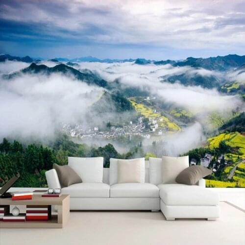 Custom Any Size 3D Wall Murals Wallpaper Mountain Natural Landscape Wall Painting Photo Wallpapers For Living Room Decoration