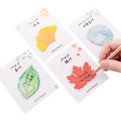 3pcs Cute Leaf Shape Note Sticker Stationery Post-it notes Notepad Sticker Office School Supplies
