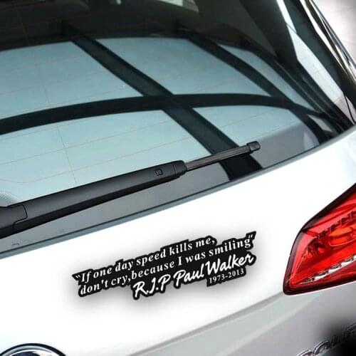 Aliauto Car Decoration Fast & Furious 7 Motto Of Paul Walker Forever Car Sticker For Cruze Volkswagen skoda Hyundai Kia Lada