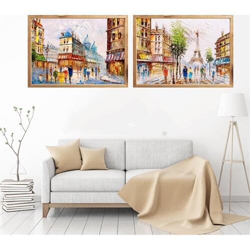 Paris Street Posters Landscape Vintage Studio Room Print Wall Art Motivational Typography Oil Painting No Frame Pictures