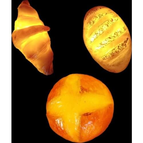 Novelty Real-Like Croissant Light 3D Simulation Bread Shaped Lights Decorative Wireless Bread LED Night Light Decoration