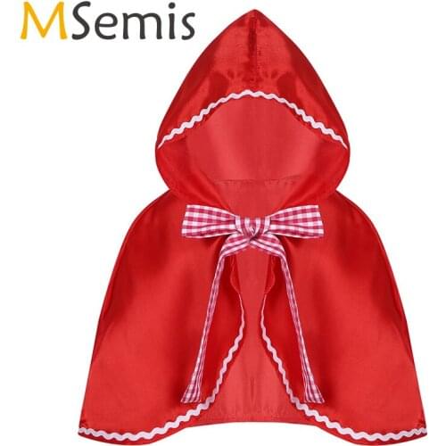 Kids Girls Hooded Cloak Cape for Halloween Cosplay Party Costume Dress Up Children Christmas Party Cosplay Costume Accessories