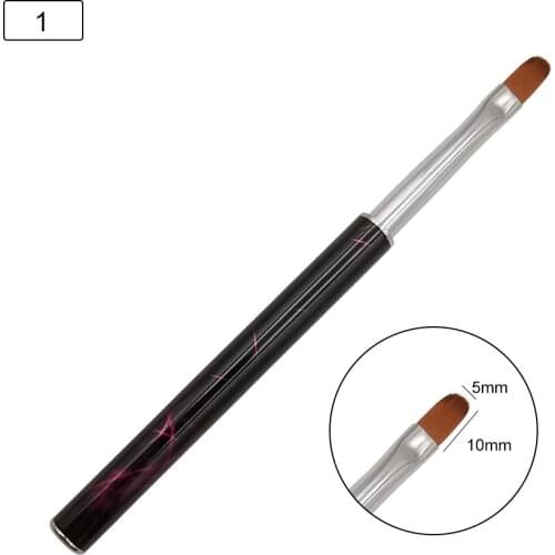 Fingerqueen 6pcs/set Nail Art UV Gel Polish Paint Nail Brush Black Wooden Handle Carved Flowers Manicure Nail Tools