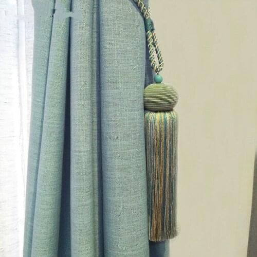 2Pcs Simple Curtain Tiebacks Tassel Fringe Curtain Hanging Bind Ropes Brush Buckle Straps Curtain Accessories Home Decor