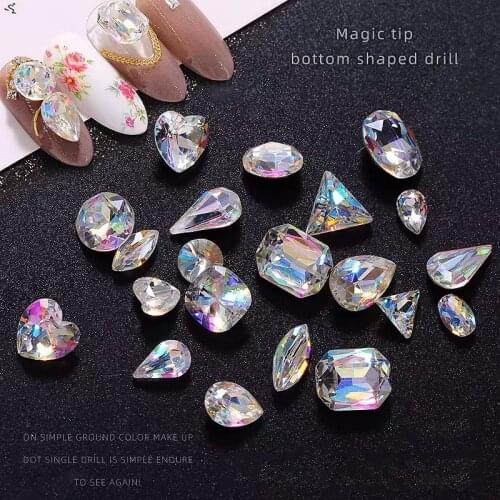 30/100Pcs Colorful Nail Art Decorations Rhinestones Mixed Shape All for Nails Diamond Stone Accessories Supplies 3D Gems Charm