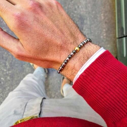 Luxury Fashion Mixed Bead Bracelet Men Handmade Braided Macrame Adjustable Bracelet For Men Women Jewelry Gift