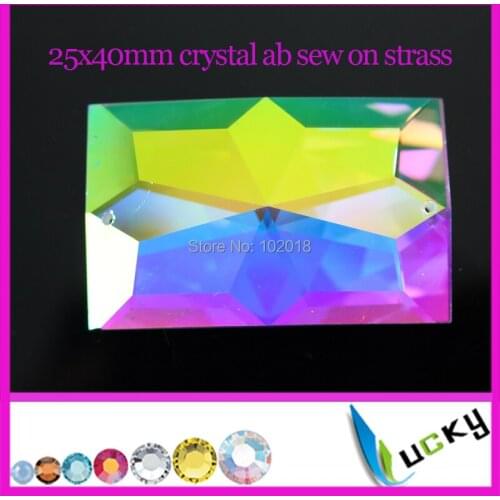 Super shiny largest sew on crystal ab 150pcs 25x40mm Copy Swarov quality flat back rhinestones jewelry strass DHL freeshipping