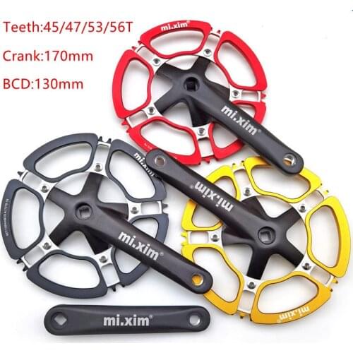 Bicycle Crankset 45T 47T 53T 56T Tooth Disc Bike Crank Folding Bike 170MM Crank Arms For Bicycle BCD130MM Crankset Road Bicycle