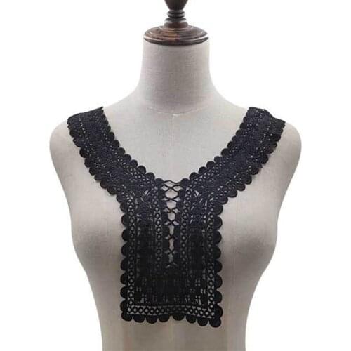 1 Pcs Hollow Lace Fabric Embroidery Tulle Neckline Flower Lace Collar Sewing Accessories Supplies Trim Bridal Wedding Dress