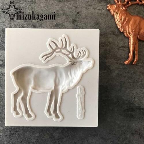 1pcs UV Resin Jewelry Liquid Silicone Mold Christmas Deer Animal Resin Charms Molds For DIY Intersperse Decorate Making Molds
