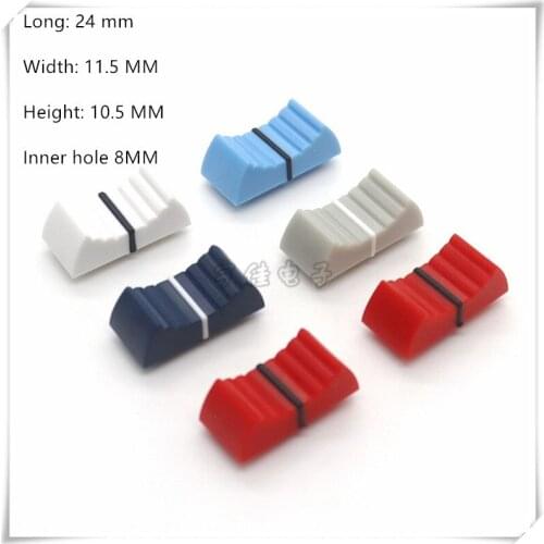10 Piece 24×11.5×10.5MM straight slide potentiometer mixer push rod cap plastic console volume hat inner hole 8MM