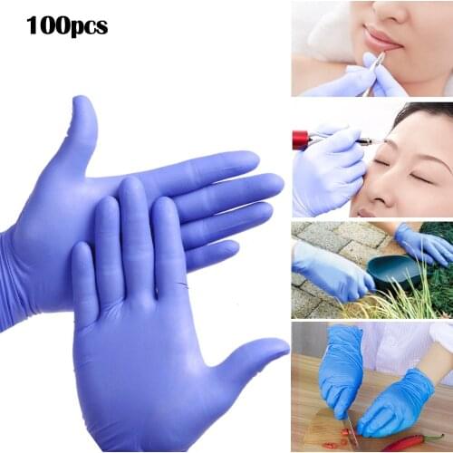 100Pcs M Pink/Blue Disposable Gloves Latex For Home Cleaning Disposable Food Gloves Cleaning Gloves Anti-slip Acid/Alkali
