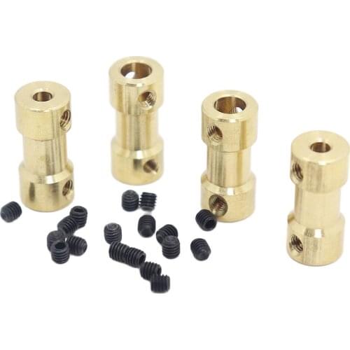 4PCS Motor Shaft Coupling Coupler Connector Sleeve Adapter Brass Transmission Joint 2-6mm For RC Boat Car Airplane DIY
