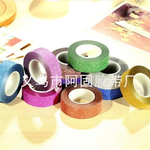 A bag=10PCS Chives glitter tapes color Dividing Stickers border masking adhesive paper washi tape DIY Scrapbooking Hand account