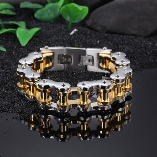 Stainless Steel Bracelet Titanium Steel Bracelet Punk Wind Men 's Bicycle Bracelet Stainless Steel Jewelry Wholesale