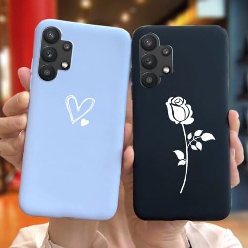 Cute Love Pattern Phone Case For Samsung Galaxy A52 5G A12 A31 A32 A41 A42 A02s A30s Back Cover Bumper Matte Candy Soft Funda