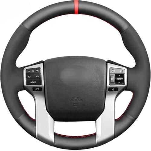 Black Suede Artificial Leather Car Steering Wheel Cover for Toyota Land Cruiser Prado 2010-2017 Tundra Tacoma 4Runner 2014-2019