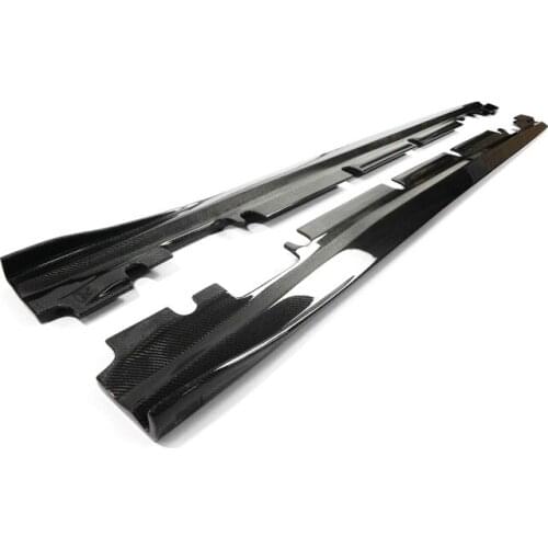 For Benz W176 Revozport RZA290 Style Carbon Fiber Side Skirt Extension AMG Only Glossy Finish Door Step Panel Body Kit Trim
