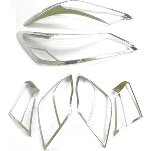 For Honda Accord Sedan 9th Car body rear taillights cover+front head Light lamp hood Molding frame stick ABS Chrome cover trims