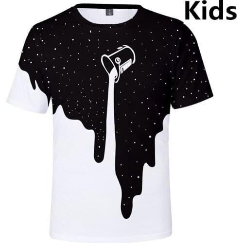 3 To 14 Years Kids t shirt Space Galaxy Pour Milk 3D Printed tshirt t-shirt Boys Girls Short Sleeve t shirts Children Clothes