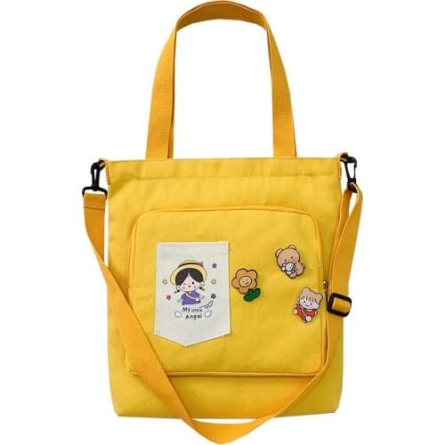 PURFAY Canvas Capacity Women Shoulder Bag Cotton Tote Shopper Bag Eco Reusable Travelling bag Sport Bag Cloth Messenger Bag