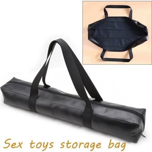 PU Leather Large Capacity Sex Bondage Bag, Zippered Storage Handbag, Can Store Gag, Whip, Handcuffs, BDSM Flirting Sex Products