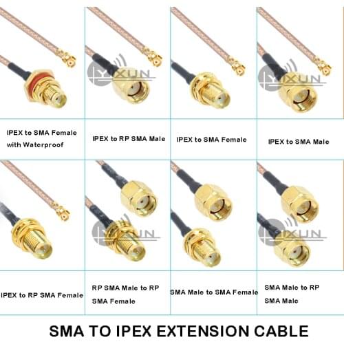 SMA to IPEX adapter cable uFL/u.FL/IPX/IPEX UFL to SMA female RF pigtail connecting cable antenna extension cable RG178 20cm