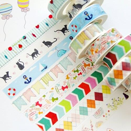 1Pcs Candy Hot Flower Decoration Roll Diy Washi Decorative Sticky Paper Masking Tape Self Adhesive Tape Scrapbook 2021 NEW