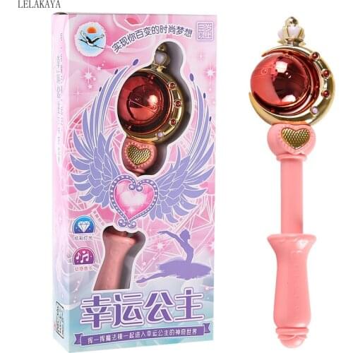 Cosplay Sailor Moon Tsukino Usagi Stick Anime Action Figure Lovely Cartoon Moon Heart Musical Magic Wand With Light Girls Toys
