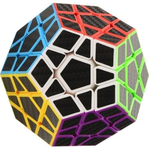 Zcube megamins Magic Cube Haip Carbon Fiber Sticker Speed Cube Puzzle Cube Stress cube Tri spinner Brain Teaser