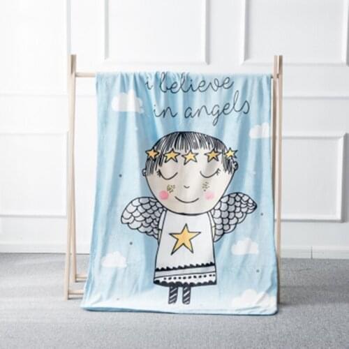 Cute Cartoon Winter Newborn Baby Blanket Double Layer Thick Warm Flannel Kids Throw Infant Swaddle Wrap 100*140cm
