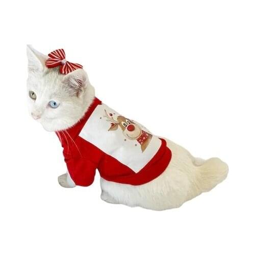 Cute Rudolph Cat Sweatshirts Christmas, Christmas Themed CATS ATTIRE SIZE S- M-L XS SIZES INCLUDE