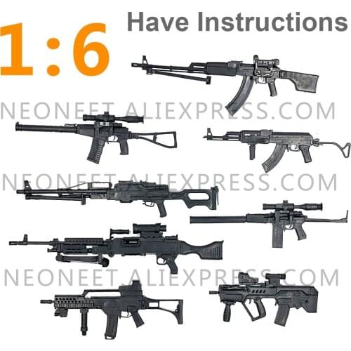 1:6 Assembly Gun Model Fourth Generation 1/6 Assault Rifle Light Machine Gun AK47 Soldier Weapon Plastic Assembly Boy Toys