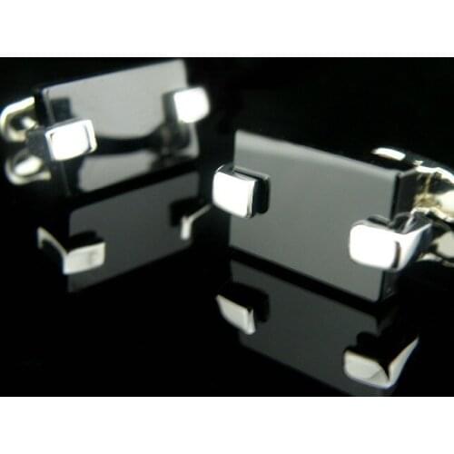 Men Black Colour Opal Style Hotsale Copper Material Whoelsale Cuff Links